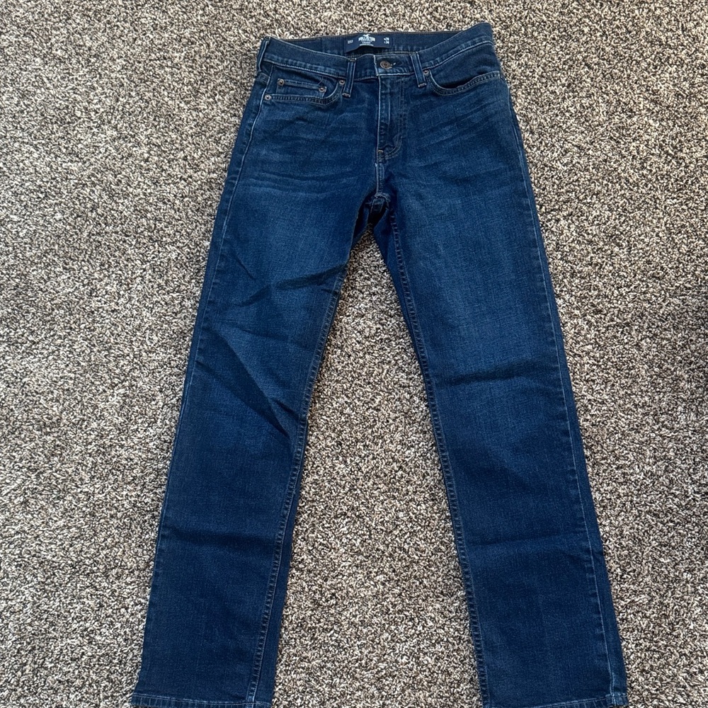 Hollister Men's Dark Blue Straight Jeans